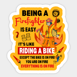 Funny Firefighter Woman National Firefighters Day Volunteering Women Sticker